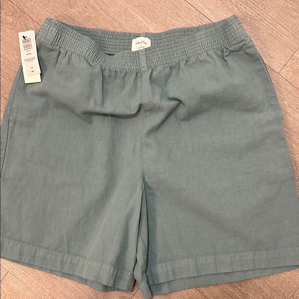 Women's Casual Linen Shorts - Light Blue